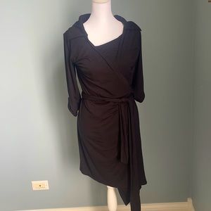 Mayreau Maternity Nursing Wrap Black Dress